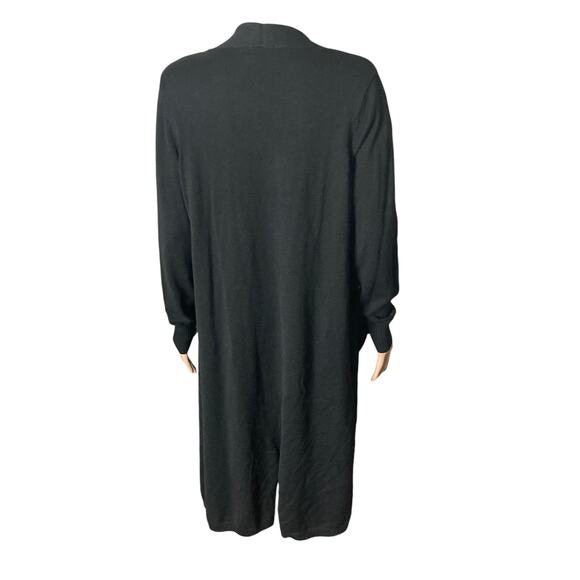 Ceny Long Cardigan Coatigan Sweater Womens Small Black Open Front Knit New - Picture 15 of 16
